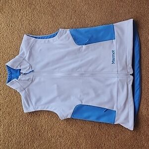Marmot Wiindstopper  White and Blue Fleece Vest - Women's Size Medium 💙